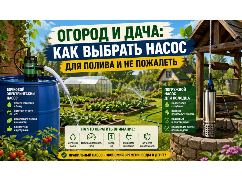 Огород и дача: Как выбрать насос для полива и не пожалеть