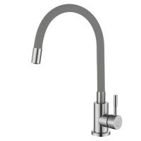 Смеситель для кухни EZA 4-F090 GY серый гибкий слив UDIS