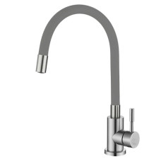 Смеситель для кухни EZA 4-F090 GY серый гибкий слив UDIS