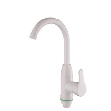 Смеситель для кухни пластиковый U-образный PLAMIX Diego-011-B White (без подвода)