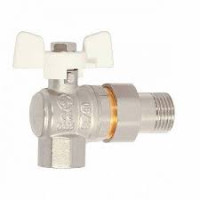 Кран КУТОВИЙ з американкой 1/2 SANTAN Premium Білий метел.