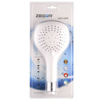 Лейка для душа в блистере 6009 5-ф белая ZEGOR