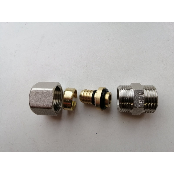 Муфта для металлопластикових труб  16x1/2 РЗ JG розбірна