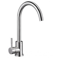 Смеситель для кухни EZA 4-D090 PT Круглый нос Нерж. ХРОМ Solone