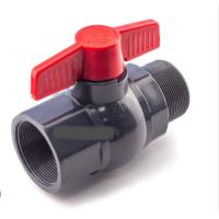 Кран ПЛАСТ РЕЗЬБА  1 1/4 ВН Бабочка Серый КК